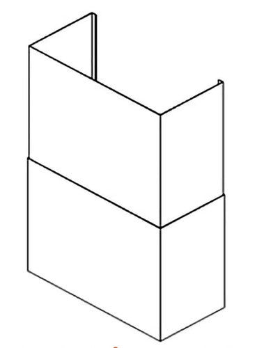 Trade-Wind PDC7236 2 Piece Duct Cover Extension for 12' Ceilings - Stainless