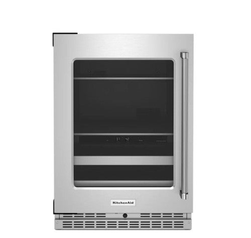 KitchenAid KUBL314KSS 24" Beverage Center with Glass Door. 2 Minor Dings