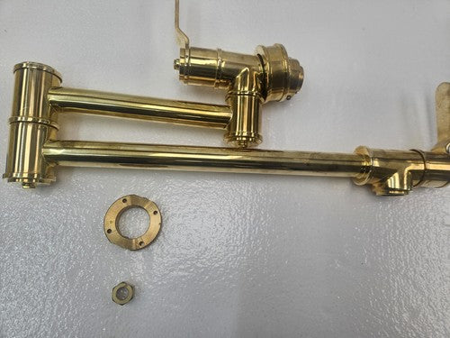Perrin & Rowe U.4599HT-ULB-2 Wall Mount Pot Filler Faucet UNLACQUERED BRASS