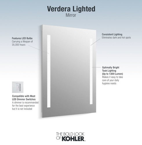 Kohler K-99571-TLC Verdera 24 inx 33 in. Surface-Mount Lighted Medicine Cabinet
