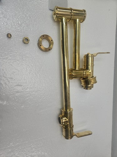 Perrin & Rowe U.4599HT-ULB-2 Wall Mount Pot Filler Faucet UNLACQUERED BRASS