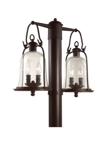 Troy Lighting Owings Mill 4 Light Post Light with Seedy GlassP9464NB
