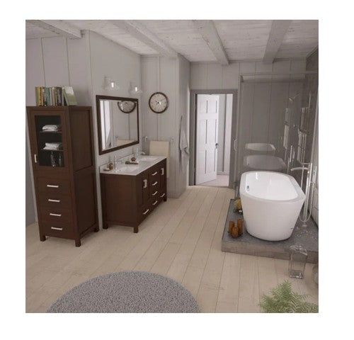 Wyndham Collection Linen Cabinet 24"W x 71.25"H x 20"D 1-Door Tower In Espresso