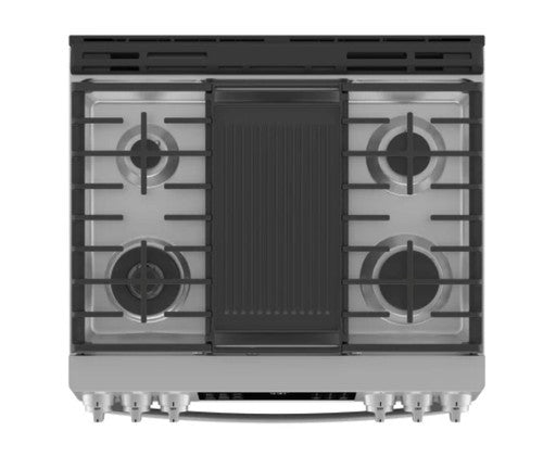 GE 30 Inch Smart Dual Fuel Slide-In Gas Range with 5 Sealed Burners P2S930YPFS