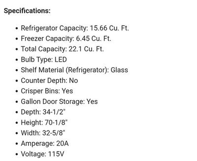 Whirlpool WRFF5333PV 33 Inch Wide 22.1 Cu. Ft. French Door Refrigerator WARRANTY