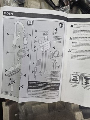 Moen 7185EWORB Brantford 1.5 GPM Single Hole Pull Down Kitchen Faucet with Duralast, Duralock, MotionSense, PowerClean, and Reflex Technology - Includes Escutcheon