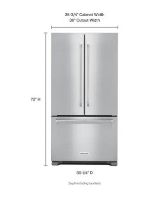 KitchenAid KRFC302EPA 36" Counter Depth Panel Ready Refrigerator WARRANTY