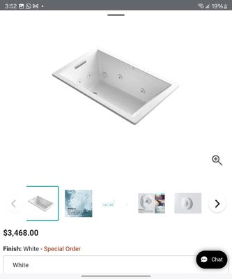 Kohler Underscore K-1849-JH-0 60" Drop In Acrylic Experience Tub