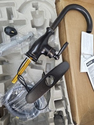 Moen 7185EWORB Brantford 1.5 GPM Single Hole Pull Down Kitchen Faucet with Duralast, Duralock, MotionSense, PowerClean, and Reflex Technology - Includes Escutcheon