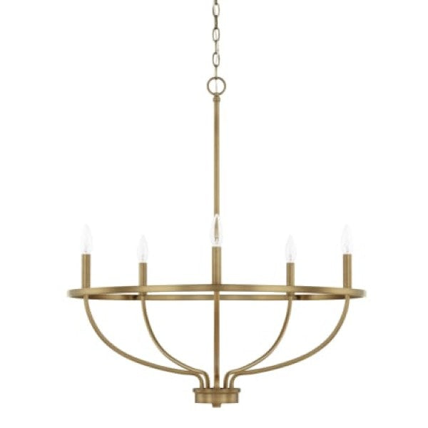 Capital Lighting 428551AD Greyson 5 Light 29" Wide Taper Candle Chandelier