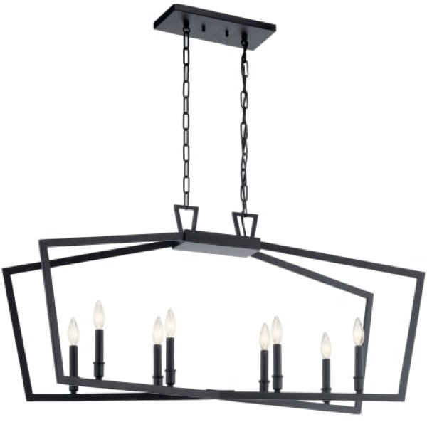 Kichler 43494BK Abbotswell 8 Light 42 Wide Taper Candle Chandelier