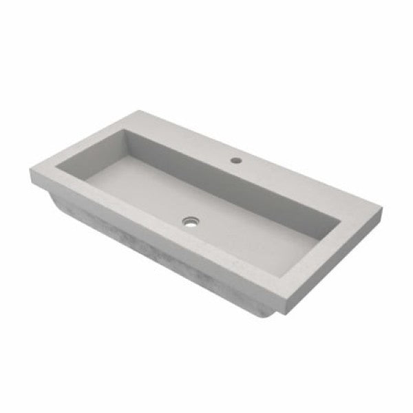 Native Trails NSL3619-A NativeStone 36" Rectangular Concrete Drop In Bathroom Sink with Single Faucet Hole