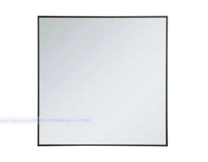 Elegant Lighting MR43636BK Monet 36" W x 36" H Contemporary Square Metal Framed Bathroom Wall Mirror