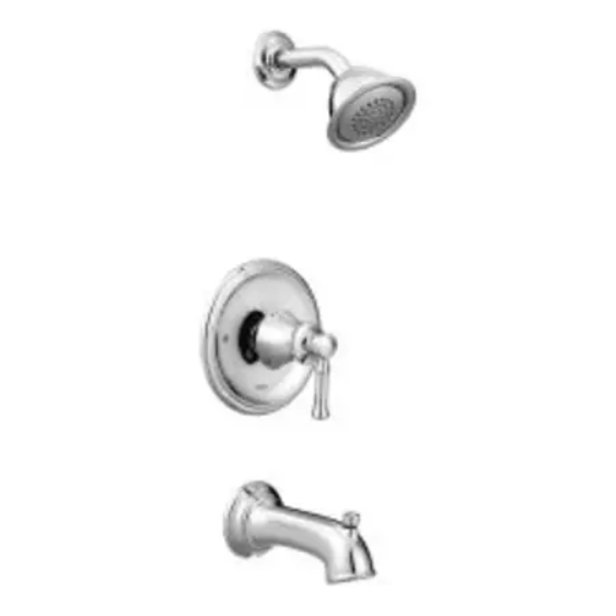 Moen T2183EP Dartmoor Pressure Balanced Tub and Shower Trim with 1.75 GPM Single Function Shower Head