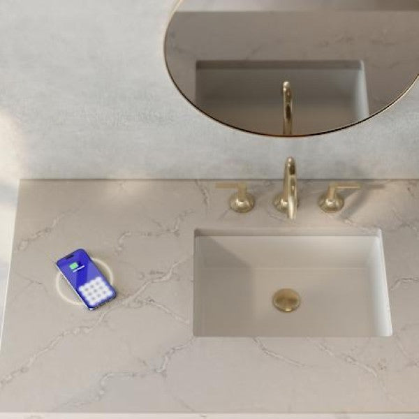 James Martin Vanities 050-S48-FP-PBL-SNK 48" Engineered Stone Vanity Top with Backsplash and Side splash