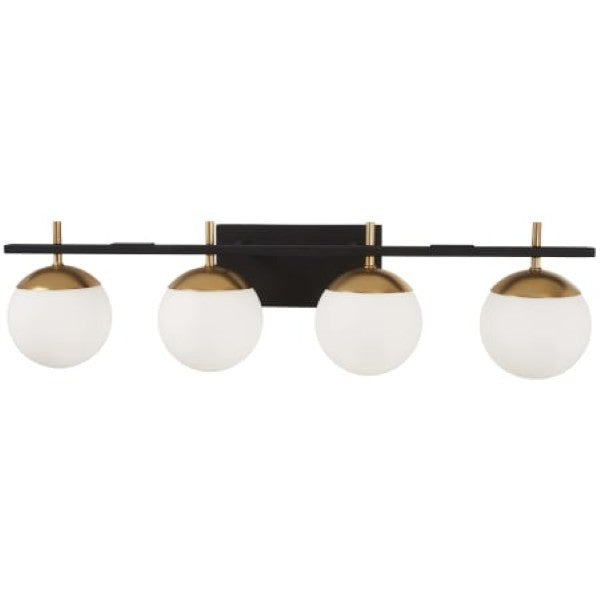 Kovacs P1354-618 Alluria 4 Light 33" Wide Bathroom Vanity Light with Etched Opal Glass Shades