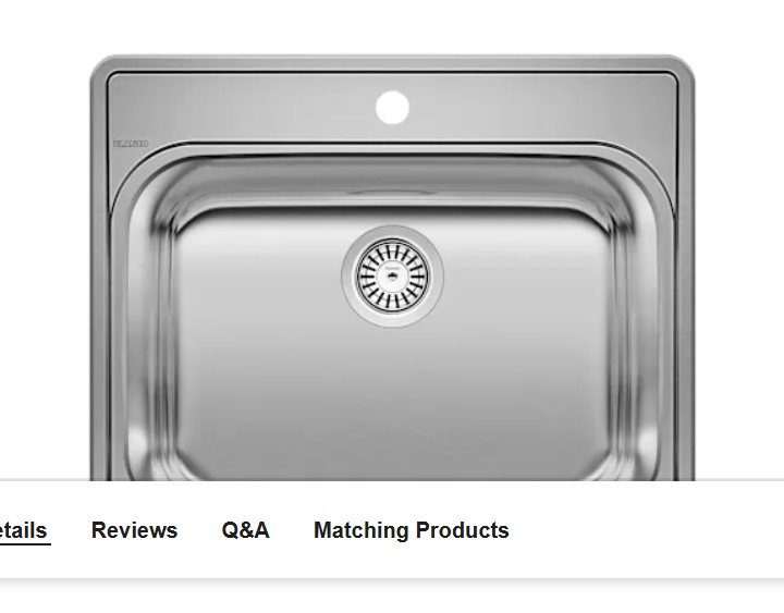 Blanco 441078 Essential 25" Single Basin Inset 18 Gauge Stainless Steel Laundry Sink