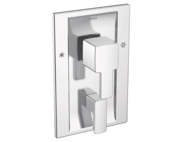 Moen TS2710 90 Degree 3 Function Pressure Balanced Valve Trim Only with Double Lever Handles, Integrated Diverter - Less Rough In