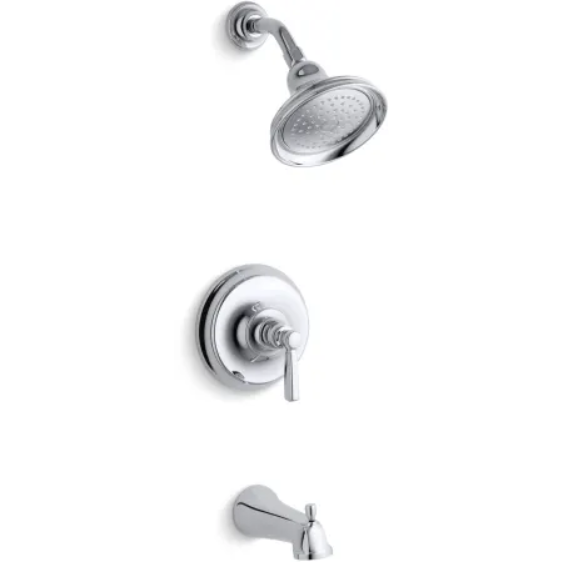 Kohler K-TS10582-4-CP Bancroft Single Handle RiteTemp Tub and Shower Trim with Rain Shower Head