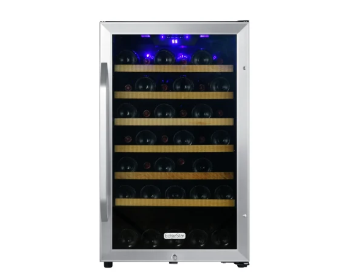 EdgeStar CWF440SZ 20 Inch Wide 44 Bottle Capacity Free Standing Wine Cooler with Reversible Door and LED Lighting