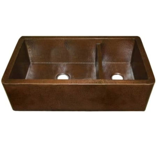 Native Trails CPK274 Farmhouse 40" Farmhouse Double Basin Copper Kitchen Sink