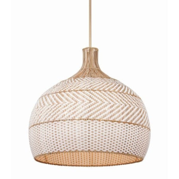 Crystorama Lighting Group ZAN-9006-SG Zanzibar 6 Light 26" Wide Pendant with Rattan Shade