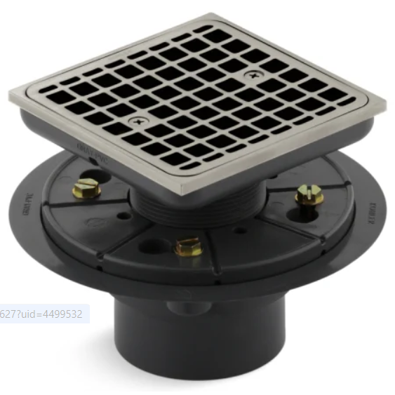 Kohler K-9136-BN Clearflo Square Design Tile-In Shower Drain