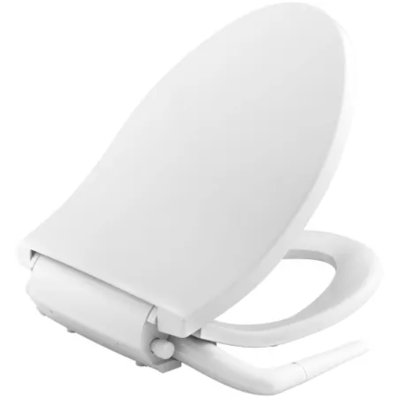 Kohler K-5724-0 PureWash M250 Elongated Manual Bidet Toilet Seat with Adjustable Spray Position and Pressure, Automatically Rinsing Self-Cleaning Wand, Quiet-Close, and Quick-Release Technologies