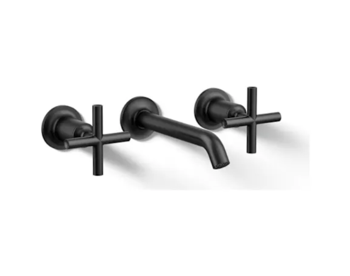 Kohler K-T14413-3-BL Purist 1.2 GPM Wall Mounted Widespread Bathroom Faucet