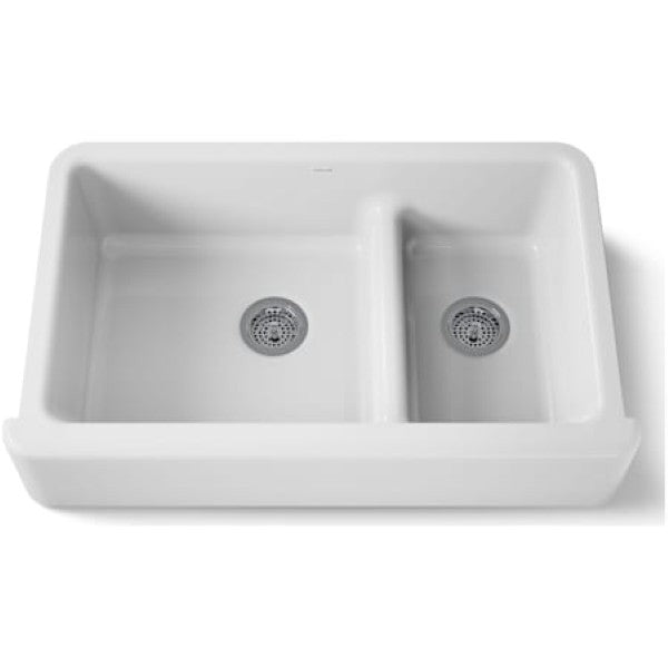 Kohler K-6427-0 Whitehaven 35-11-16 Self-Trimming Farmhouse Double Basin A