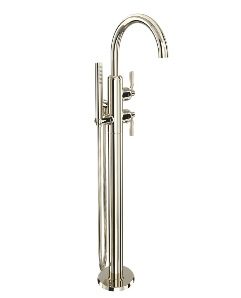Perrin and Rowe U.3990LS-PN/TO Holborn Floor Mounted Clawfoot Tub Filler