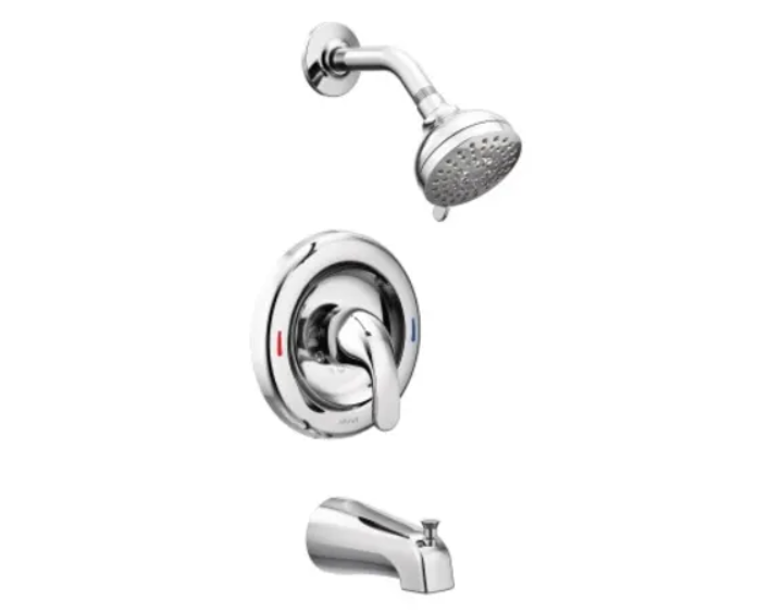 Moen 82603 Adler Posi-Temp Shower Trim Package with Multi-Function Shower Head and Tub Spout
