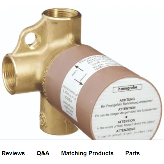 Hansgrohe 15984181 Trio 3/4" 2-Way Diverter Rough In Valve with Shared Function