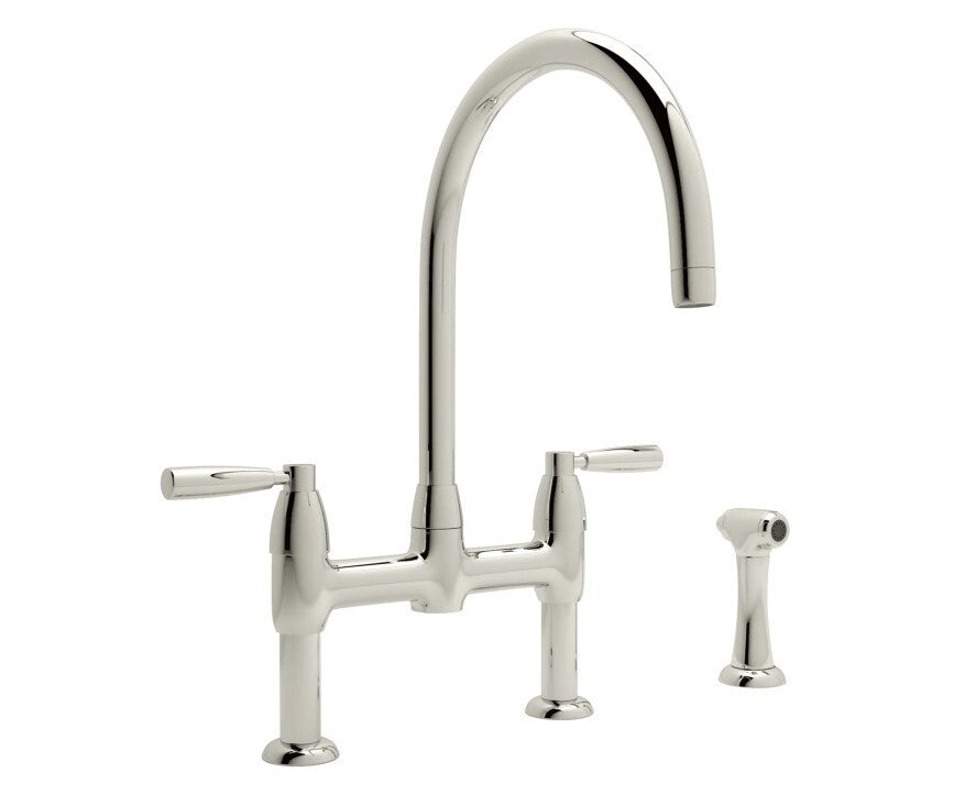 Perrin and Rowe U.4273LS-PN-2 Holborn 1.5 GPM Widespread Bridge Kitchen Faucet