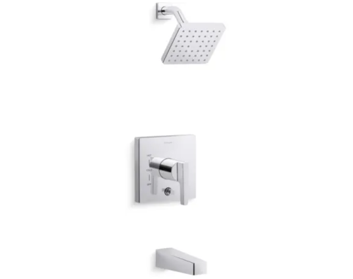 Kohler K-T99763-4-CP Honesty Tub and Shower Trim Package with 2.5 GPM Single Function Shower Head and Katalyst Spray Technology
