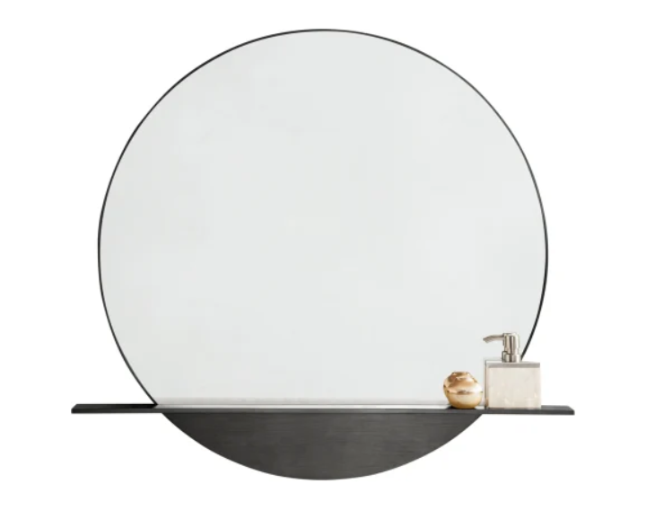 James Martin Vanities 909-M36-MDI Platform 39-3-8" W x 36" H Circular Metal Framed Bathroom Wall Mirror