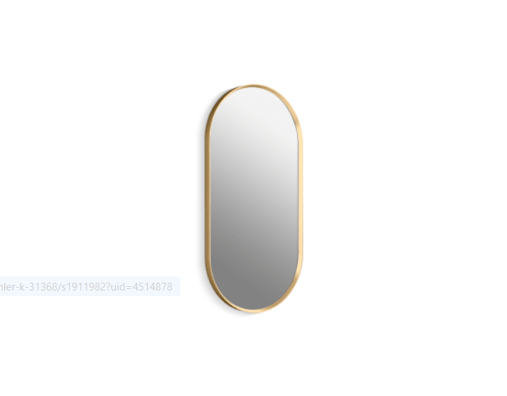 Kohler K-31371-BGL Essential 18" W x 36" H Transitional Oval Metal Framed Bathroom Wall Mirror