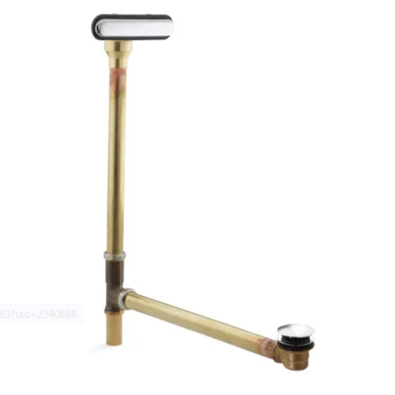 Kohler K-7271-CP Clearflo 1-1/2" Toe-Tap Tub Drain Kit - with Brass Slotted Overflow
