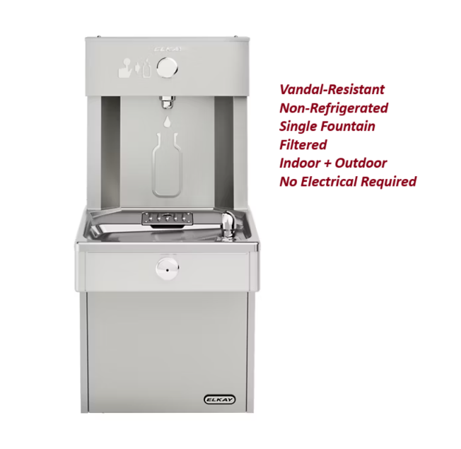 Elkay LVRCDMWSK ezH2O Vandal-Resistant Bottle Filling Station and Single Fountai