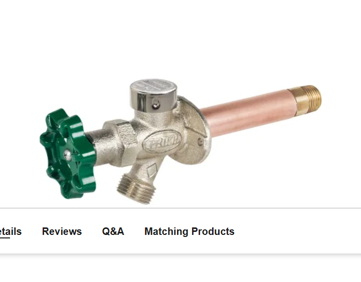 Prier Products C-144X12 1-2" Crimp PEX Handle-Operated Freezeless Residential Wall Hydrant with 12" Insertion