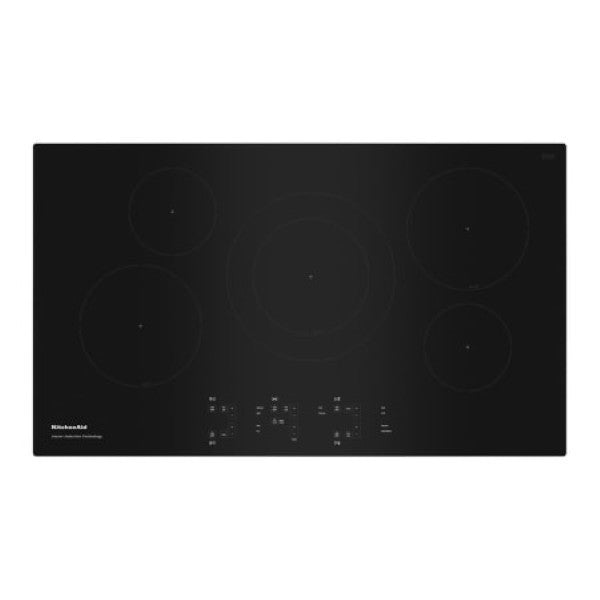 KitchenAid KCIG556JBL 36 Inch Wide 5 Burner Induction Cooktop with Sensor In