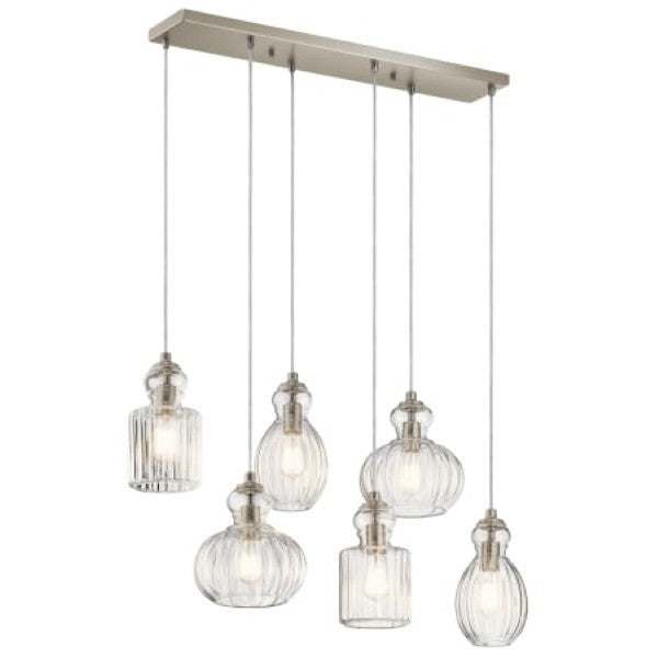 Kichler 43950NI Riviera 6 Light 35-1-2" Wide Multi Light Pendant