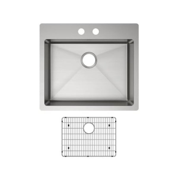 Elkay ECTSRAD25226TBG2 Crosstown 25" Undermount Single Basin Stainless Steel Kitchen Sink with Basin Rack