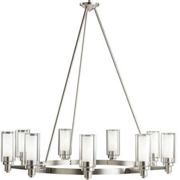 Kichler 2346NI Circolo 9 Light 36" Wide Chandelier with Dual Cylindrical Shades