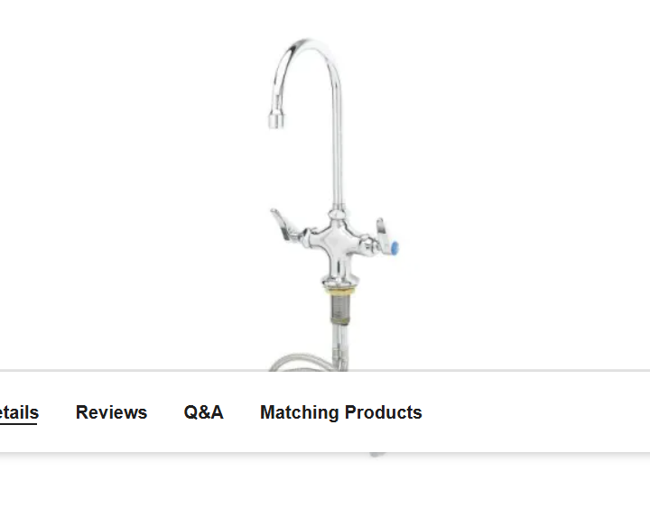 T and S Brass B-0300 Double Pantry Faucet, Single Hole Base, Swivel-Rigi