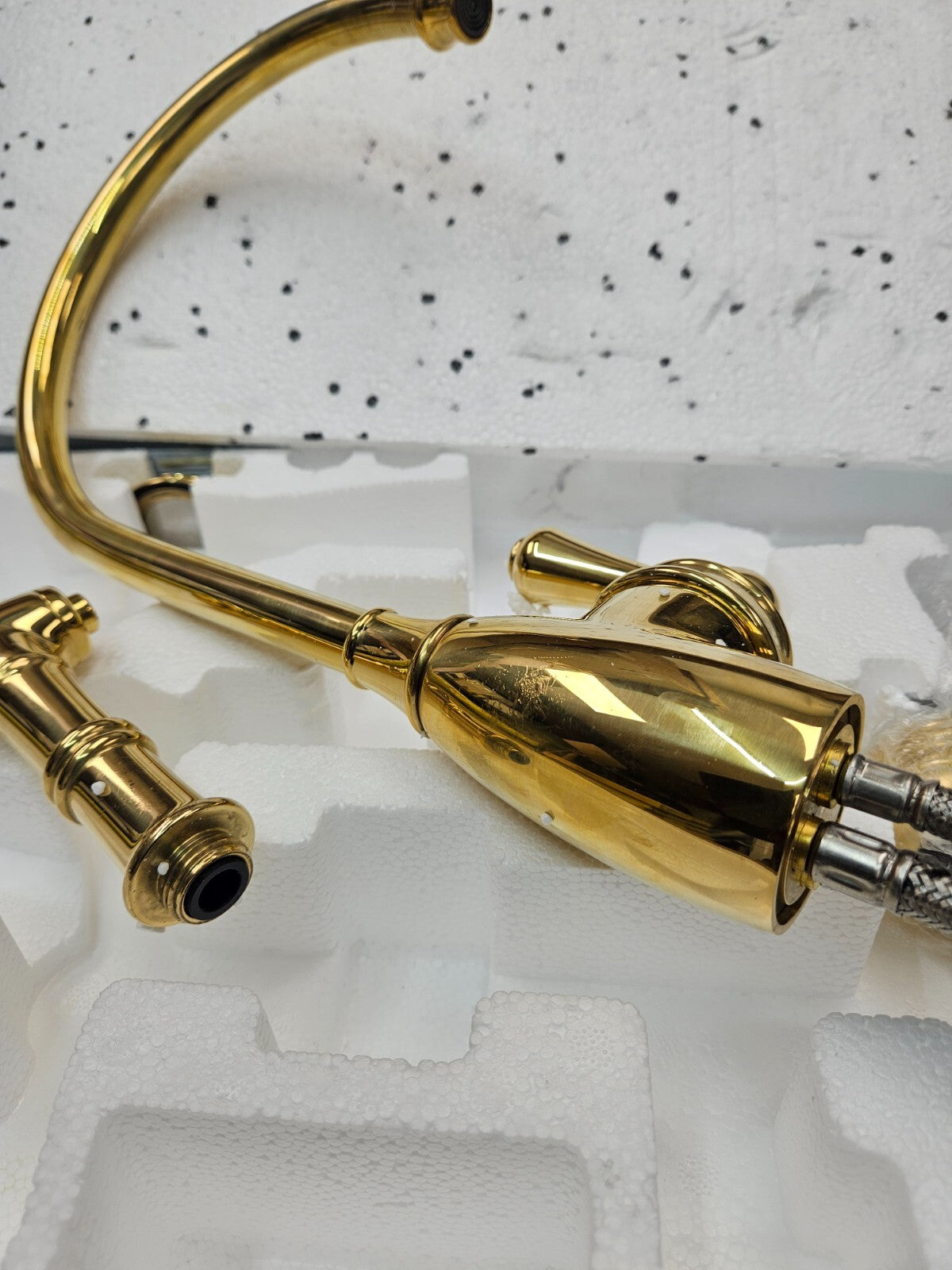 Perrin and Rowe U.4702ULB-2 Single Hole Kitchen Faucet UNLACQUERED BRASS SEE PIC