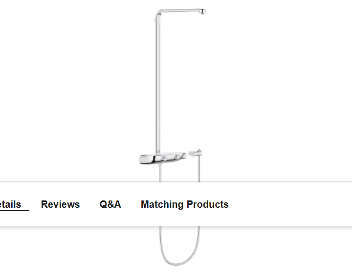 Grohe 26379000 SmartControl Wall Mounted Shower System with Exposed Thermostat, Hand Shower Wall Holder, and Hose - Less Shower Head and Hand Shower