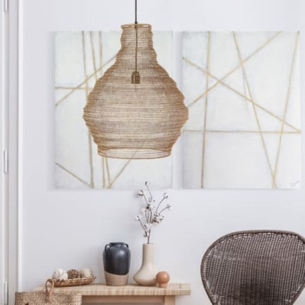 Ren Wil LPC4357 Gere 16"W Organic Rustic Boho Mesh Shade Single Pendant