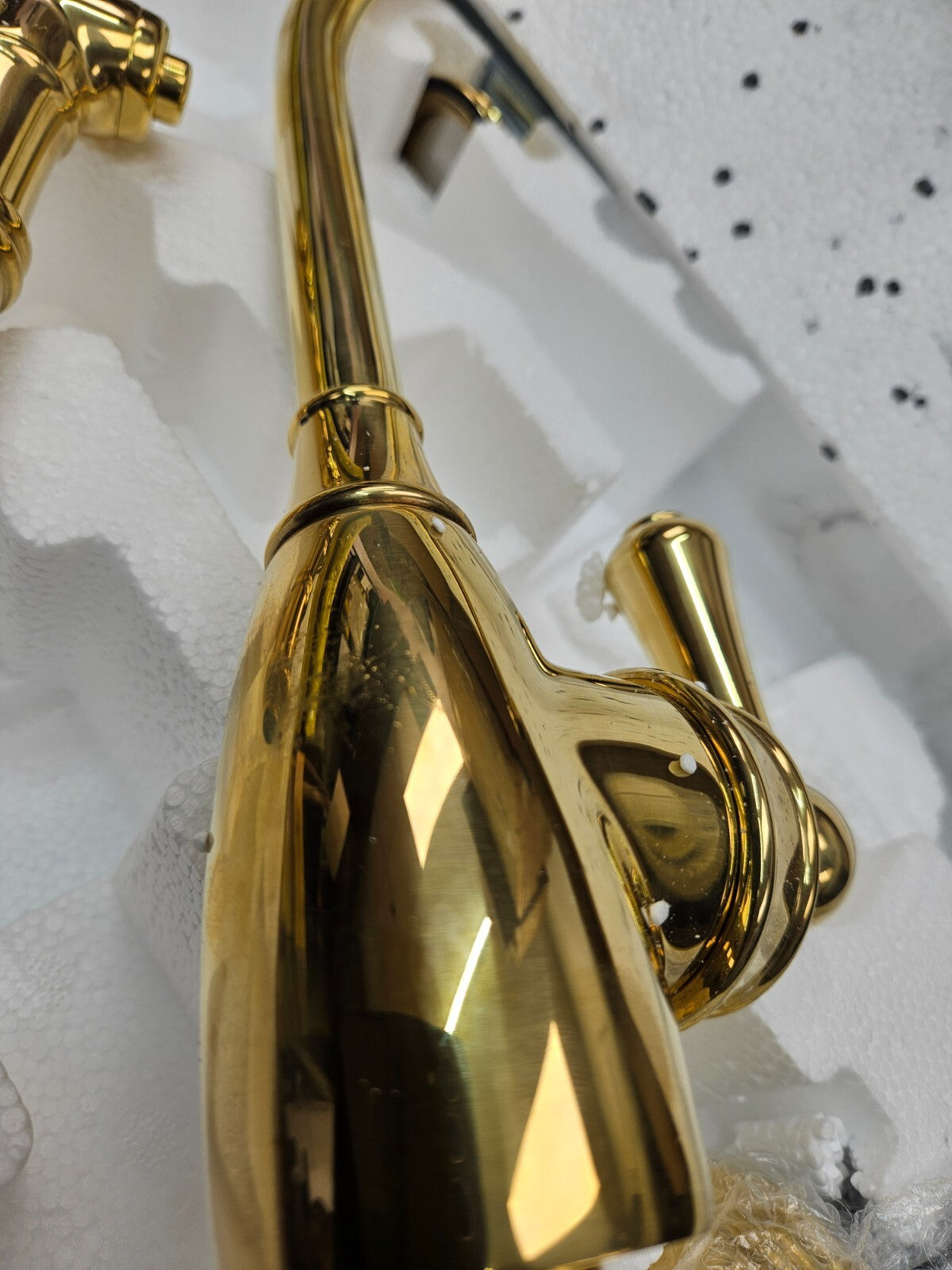 Perrin and Rowe U.4702ULB-2 Single Hole Kitchen Faucet UNLACQUERED BRASS SEE PIC
