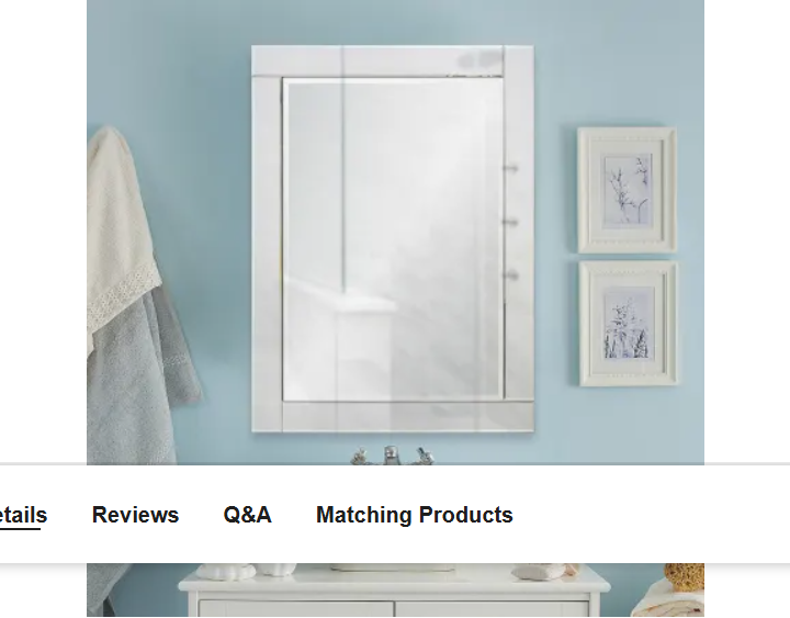 Ren Wil MT1289 Adan 24" W x 32" H Rectangular Glass Framed Bathroom Wall Mirror
